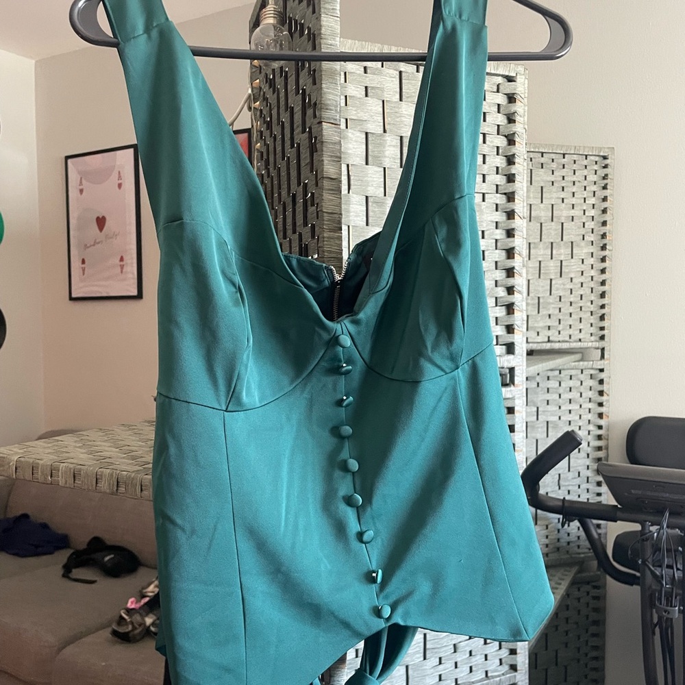 New York & Company Teal Sleeveless Top